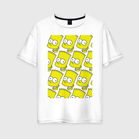 Женская футболка хлопок Oversize с принтом Узор Барт Симпсон в Кировске, 100% хлопок | свободный крой, круглый ворот, спущенный рукав, длина до линии бедер
 | simpsons | мультик | мультфильм | симпсоны | симсоны
