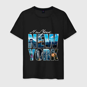 Мужская футболка хлопок с принтом New York в Кировске, 100% хлопок | прямой крой, круглый вырез горловины, длина до линии бедер, слегка спущенное плечо. | dtg | urban style | америка | города | нью йорк