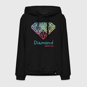 Мужская толстовка хлопок с принтом Diamond supply CO. Fullcolor в Кировске, френч-терри, мягкий теплый начес внутри (100% хлопок) | карман-кенгуру, эластичные манжеты и нижняя кромка, капюшон с подкладом и шнурком | 