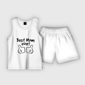 Детская пижама с шортами хлопок с принтом Best Mom ever (самая лучшая мама) в Кировске,  |  | бест мам | мама | подарки родным | подарок маме