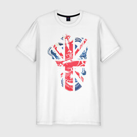 Мужская футболка премиум с принтом Британский черепок в Кировске, 92% хлопок, 8% лайкра | приталенный силуэт, круглый вырез ворота, длина до линии бедра, короткий рукав | скелет