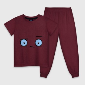 Детская пижама хлопок с принтом Бодрый смайл в Кировске, 100% хлопок |  брюки и футболка прямого кроя, без карманов, на брюках мягкая резинка на поясе и по низу штанин
 | глаза | глазастик | настроение | позитив | рожица | смайлы | чудик