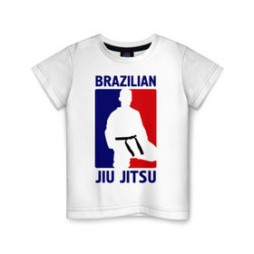 Детская футболка хлопок с принтом Джиу-джитсу (Jiu jitsu) в Кировске, 100% хлопок | круглый вырез горловины, полуприлегающий силуэт, длина до линии бедер | brazilian | бой | джиу джитсу | карате | черный пояс