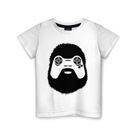 Детская футболка хлопок с принтом Геймер в Кировске, 100% хлопок | круглый вырез горловины, полуприлегающий силуэт, длина до линии бедер | joystick | видеоигры | джойстик | игры