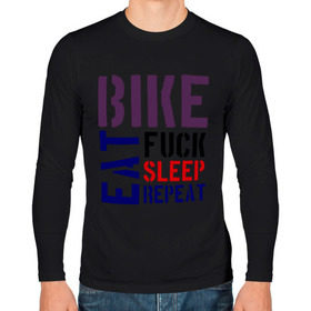 Мужской лонгслив хлопок с принтом Bike eat sleep repeat в Кировске, 100% хлопок |  | Тематика изображения на принте: bicycle | bike | bike eat sleep repeat | eat | repeat | sleep | велик | велосипед | велосипедист