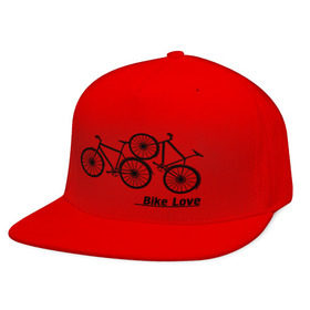 Кепка снепбек с прямым козырьком с принтом Bike Love в Кировске, хлопок 100% |  | bike love | байкерам | велосипеды | для байкеров | для мотоциклистов | мотоциклистам