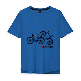 Мужская футболка хлопок Oversize с принтом Bike Love в Кировске, 100% хлопок | свободный крой, круглый ворот, “спинка” длиннее передней части | bike love | байкерам | велосипеды | для байкеров | для мотоциклистов | мотоциклистам