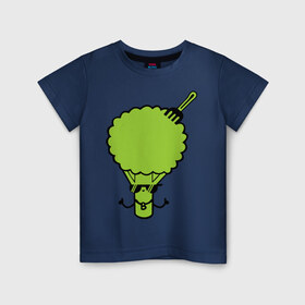Детская футболка хлопок с принтом Брокколи в Кировске, 100% хлопок | круглый вырез горловины, полуприлегающий силуэт, длина до линии бедер | Тематика изображения на принте: еда | капуста | овощ | прикольные картинки