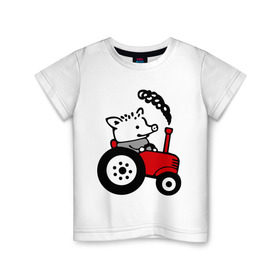 Детская футболка хлопок с принтом Поросенок Петр в Кировске, 100% хлопок | круглый вырез горловины, полуприлегающий силуэт, длина до линии бедер | интернет приколы | поросенок петр | приколы