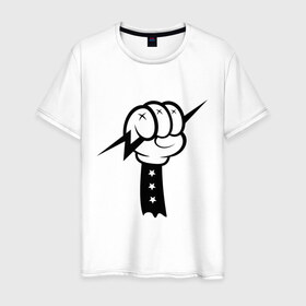 Мужская футболка хлопок с принтом Volt Hand в Кировске, 100% хлопок | прямой крой, круглый вырез горловины, длина до линии бедер, слегка спущенное плечо. | swag | вольт | мультик | сваг | свэг
