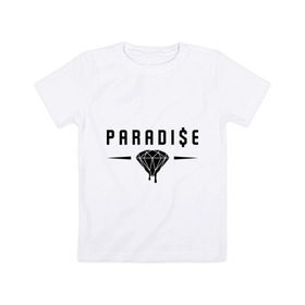 Детская футболка хлопок с принтом Paradise Diamond в Кировске, 100% хлопок | круглый вырез горловины, полуприлегающий силуэт, длина до линии бедер | Тематика изображения на принте: swag | алмаз | бриллиант | драгоценности | камень | сваг | свэг