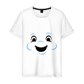 Мужская футболка хлопок с принтом Zephyr Man в Кировске, 100% хлопок | прямой крой, круглый вырез горловины, длина до линии бедер, слегка спущенное плечо. | ghost busters | зефирка | зефирный человек | кино | охотники за привидениями | фильмы