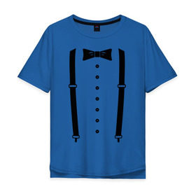 Мужская футболка хлопок Oversize с принтом Gentleman в Кировске, 100% хлопок | свободный крой, круглый ворот, “спинка” длиннее передней части | Тематика изображения на принте: галстук | костюм | одежда | подтяжки | рубашка