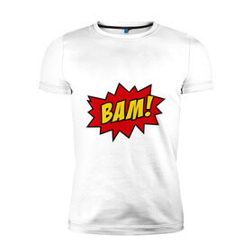 Мужская футболка премиум с принтом Cartoon Bam! в Кировске, 92% хлопок, 8% лайкра | приталенный силуэт, круглый вырез ворота, длина до линии бедра, короткий рукав | бам | комикс | мультик