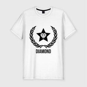 Мужская футболка премиум с принтом Diamond Star в Кировске, 92% хлопок, 8% лайкра | приталенный силуэт, круглый вырез ворота, длина до линии бедра, короткий рукав | bshirts | swag | алмаз | бриллиант | драгоценности | камень | сваг | свэг