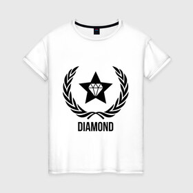 Женская футболка хлопок с принтом Diamond Star в Кировске, 100% хлопок | прямой крой, круглый вырез горловины, длина до линии бедер, слегка спущенное плечо | bshirts | swag | алмаз | бриллиант | драгоценности | камень | сваг | свэг