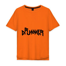 Мужская футболка хлопок Oversize с принтом Drummer в Кировске, 100% хлопок | свободный крой, круглый ворот, “спинка” длиннее передней части | rock | барабанщик | музыка | музыкант | рок группа | ударные