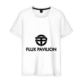 Мужская футболка хлопок с принтом Flux Pavilion в Кировске, 100% хлопок | прямой крой, круглый вырез горловины, длина до линии бедер, слегка спущенное плечо. | deejay | dub step | dubstep | дабстеп | диджей | музыка
