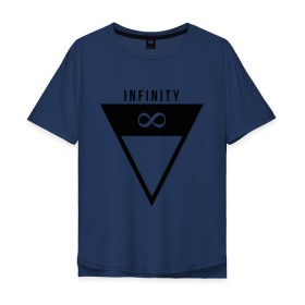 Мужская футболка хлопок Oversize с принтом Infinity Triangle в Кировске, 100% хлопок | свободный крой, круглый ворот, “спинка” длиннее передней части | Тематика изображения на принте: infinity | infinity triangle | swag | triangle | бесконечность | инфинити | свег | треугольник