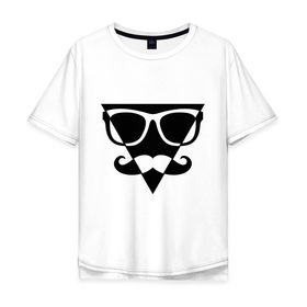 Мужская футболка хлопок Oversize с принтом Moustache Triangle в Кировске, 100% хлопок | свободный крой, круглый ворот, “спинка” длиннее передней части | 