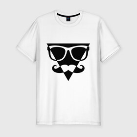 Мужская футболка премиум с принтом Moustache Triangle в Кировске, 92% хлопок, 8% лайкра | приталенный силуэт, круглый вырез ворота, длина до линии бедра, короткий рукав | 