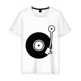 Мужская футболка хлопок с принтом Vinyl Mix в Кировске, 100% хлопок | прямой крой, круглый вырез горловины, длина до линии бедер, слегка спущенное плечо. | dj | vinyl | винил | ди джей | диджей