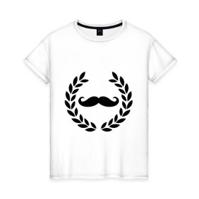 Женская футболка хлопок с принтом Win Moustaches в Кировске, 100% хлопок | прямой крой, круглый вырез горловины, длина до линии бедер, слегка спущенное плечо | 