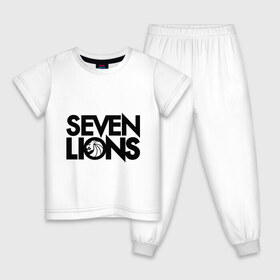 Детская пижама хлопок с принтом 7 Lions в Кировске, 100% хлопок |  брюки и футболка прямого кроя, без карманов, на брюках мягкая резинка на поясе и по низу штанин
 | seven lions | лев | львы | семь | семь львов