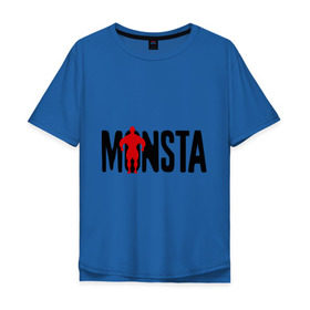 Мужская футболка хлопок Oversize с принтом Monsta в Кировске, 100% хлопок | свободный крой, круглый ворот, “спинка” длиннее передней части | monsta | силовой спорт | силовой экстрим | спорт