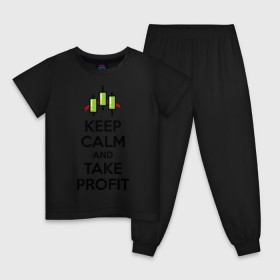 Детская пижама хлопок с принтом Keep calm andTake profit. в Кировске, 100% хлопок |  брюки и футболка прямого кроя, без карманов, на брюках мягкая резинка на поясе и по низу штанин
 | keep calm | take profit | делайте прибыль | прибыль | сохраняйте спокойствие