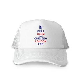 Кепка тракер с сеткой с принтом keep calm I am Chelsea London fan в Кировске, трикотажное полотно; задняя часть — сетка | длинный козырек, универсальный размер, пластиковая застежка | лондон