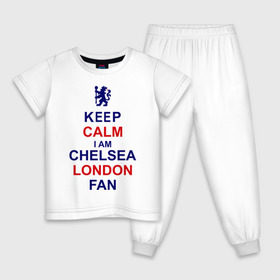 Детская пижама хлопок с принтом keep calm I am Chelsea London fan в Кировске, 100% хлопок |  брюки и футболка прямого кроя, без карманов, на брюках мягкая резинка на поясе и по низу штанин
 | лондон