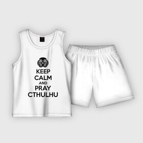 Детская пижама с шортами хлопок с принтом Молись Ктулху в Кировске,  |  | pray cthulhu