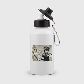 Бутылка спортивная с принтом Bruce Lee в Кировске, металл | емкость — 500 мл, в комплекте две пластиковые крышки и карабин для крепления | брюс ли
