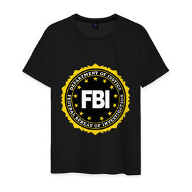 Мужская футболка хлопок с принтом FBI в Кировске, 100% хлопок | прямой крой, круглый вырез горловины, длина до линии бедер, слегка спущенное плечо. | fbi | federal bureau of investigation | newtop | америка | спецслужбы | сша | фбр | федеральное бюро расследований