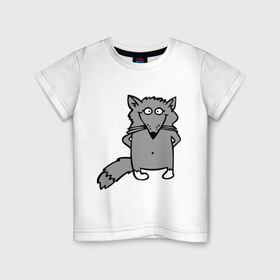 Детская футболка хлопок с принтом Хитрый лис в Кировске, 100% хлопок | круглый вырез горловины, полуприлегающий силуэт, длина до линии бедер | Тематика изображения на принте: лис | лисенок | смешной лис