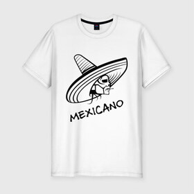 Мужская футболка премиум с принтом Mexicano в Кировске, 92% хлопок, 8% лайкра | приталенный силуэт, круглый вырез ворота, длина до линии бедра, короткий рукав | mexicano | skull | мексиканец | череп