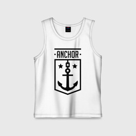 Детская майка хлопок с принтом Anchor Shield в Кировске,  |  | anchor shield | анкор | море | морская тема | моряк | якорь | яхтклуб