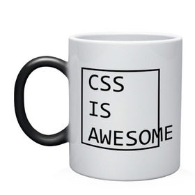 Кружка хамелеон с принтом CSS is awesome в Кировске, керамика | меняет цвет при нагревании, емкость 330 мл | css is awesome | css является удивительным | прикольные надписи