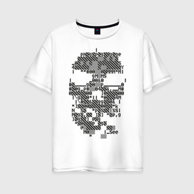 Женская футболка хлопок Oversize с принтом watch dogs skull в Кировске, 100% хлопок | свободный крой, круглый ворот, спущенный рукав, длина до линии бедер
 | знаки | сторожевые псы | цифры | череп