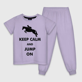 Детская пижама хлопок с принтом Keep Calm - конный спорт - лошади в Кировске, 100% хлопок |  брюки и футболка прямого кроя, без карманов, на брюках мягкая резинка на поясе и по низу штанин
 | keep calm | конный | лошади
