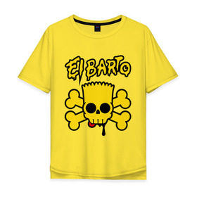 Мужская футболка хлопок Oversize с принтом El Barto в Кировске, 100% хлопок | свободный крой, круглый ворот, “спинка” длиннее передней части | кости | мексика симпсон | прикольная картинка | череп