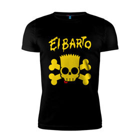 Мужская футболка премиум с принтом El Barto в Кировске, 92% хлопок, 8% лайкра | приталенный силуэт, круглый вырез ворота, длина до линии бедра, короткий рукав | кости | мексика симпсон | прикольная картинка | череп