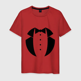 Мужская футболка хлопок с принтом Смокинг в Кировске, 100% хлопок | прямой крой, круглый вырез горловины, длина до линии бедер, слегка спущенное плечо. | 