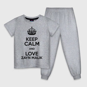 Детская пижама хлопок с принтом Keep calm and love Zayn Malik в Кировске, 100% хлопок |  брюки и футболка прямого кроя, без карманов, на брюках мягкая резинка на поясе и по низу штанин
 | 1d | keep calm | music | one direction | zayn malik | зейн малик