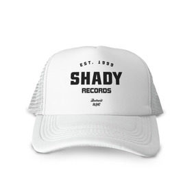 Кепка тракер с сеткой с принтом Shady records в Кировске, трикотажное полотно; задняя часть — сетка | длинный козырек, универсальный размер, пластиковая застежка | хип хоп