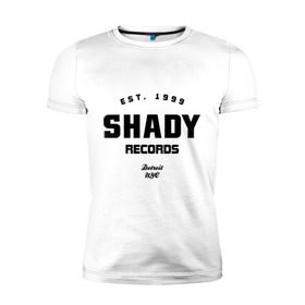 Мужская футболка премиум с принтом Shady records в Кировске, 92% хлопок, 8% лайкра | приталенный силуэт, круглый вырез ворота, длина до линии бедра, короткий рукав | хип хоп