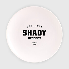 Тарелка с принтом Shady records в Кировске, фарфор | диаметр - 210 мм
диаметр для нанесения принта - 120 мм | хип хоп