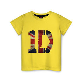 Детская футболка хлопок с принтом 1D British flag в Кировске, 100% хлопок | круглый вырез горловины, полуприлегающий силуэт, длина до линии бедер | 1d | british flag | flag | keep calm | music | one direction | британский флаг | флаг