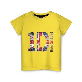 Детская футболка хлопок с принтом 1D в Кировске, 100% хлопок | круглый вырез горловины, полуприлегающий силуэт, длина до линии бедер | 1d | british flag | flag | keep calm | music | one direction | британский флаг | флаг